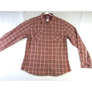 North Face Women's Plaid Shirt Multicolor XL Button Up Long Roll Tab Sleeve